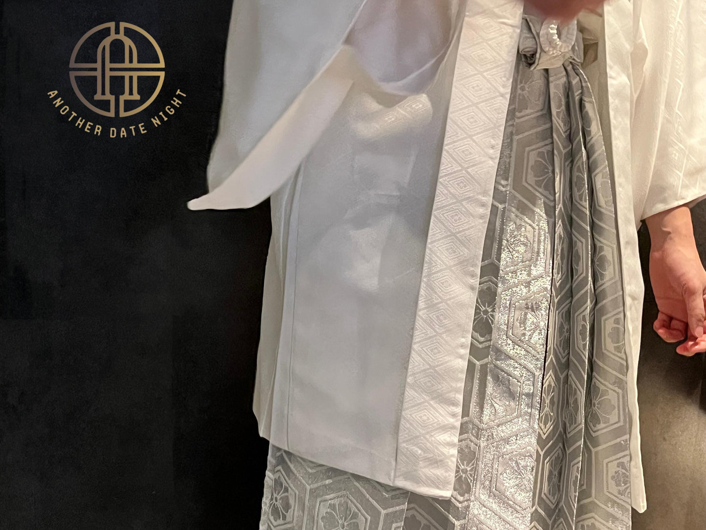 Men's Silver Hakama Pants: Traditional Japanese Kimono, Formal Wear