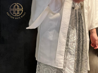 Men's Silver Hakama Pants: Traditional Japanese Kimono, Formal Wear