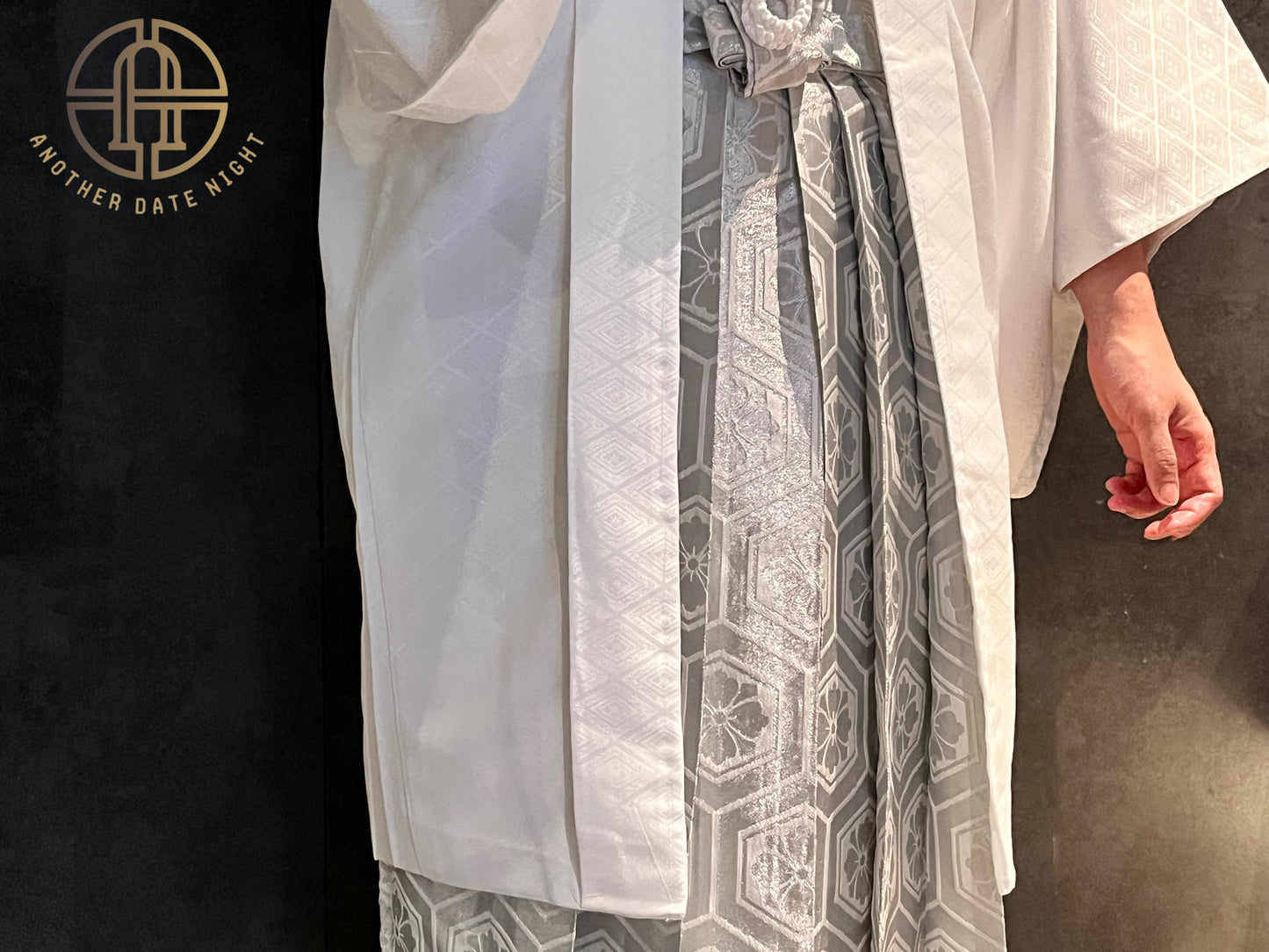 Men's Silver Hakama Pants: Traditional Japanese Kimono, Formal Wear