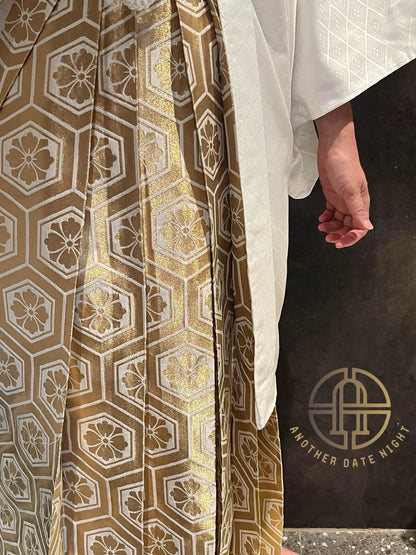 Light Gold Hakama Pants: Men's Japanese Kimono, Formal Wear