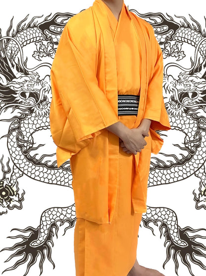 Men's Royal Dragon Kimono 3-Piece Set: Kimono, Haori Jacket, Obi (175cm+)