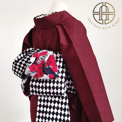 Skull & Rose Hanhaba Obi Belt: Dance of Death, Halloween Costume