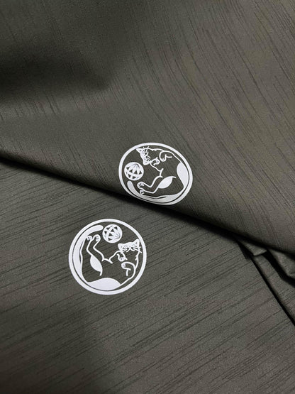 Men's Kimono 3PCS Set: Nagagi, Obi & Haori Jacket - Custom Kamon