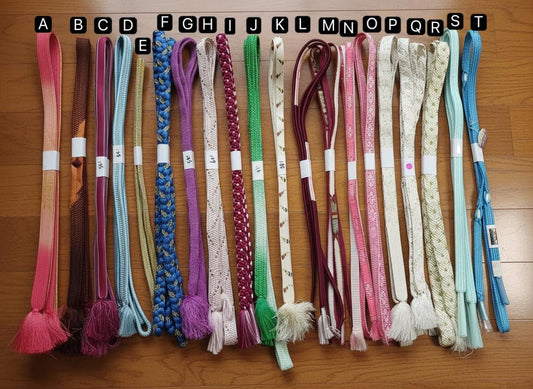 Vintage Silk Obijime Collection: Japanese Kimono Cord, Obi Ties, R011
