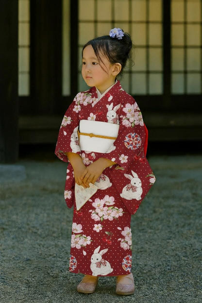 Girls' Yukata Set Blind Box: Japanese Summer Kimono, Obi & Sandals (85-145cm Wearer)