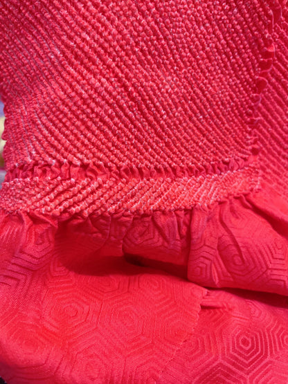 Vintage Silk Obiage Kimono Sash - Good Condition (F/G/H/I), No. 8255B