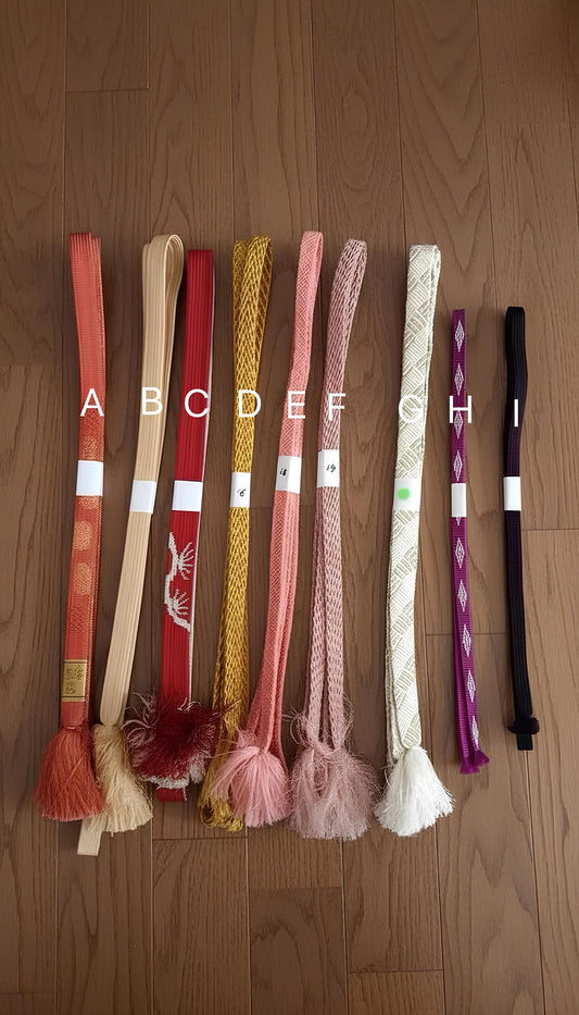 Vintage Silk Obijime Collection: Japanese Kimono Cord, Obi Ties, R13