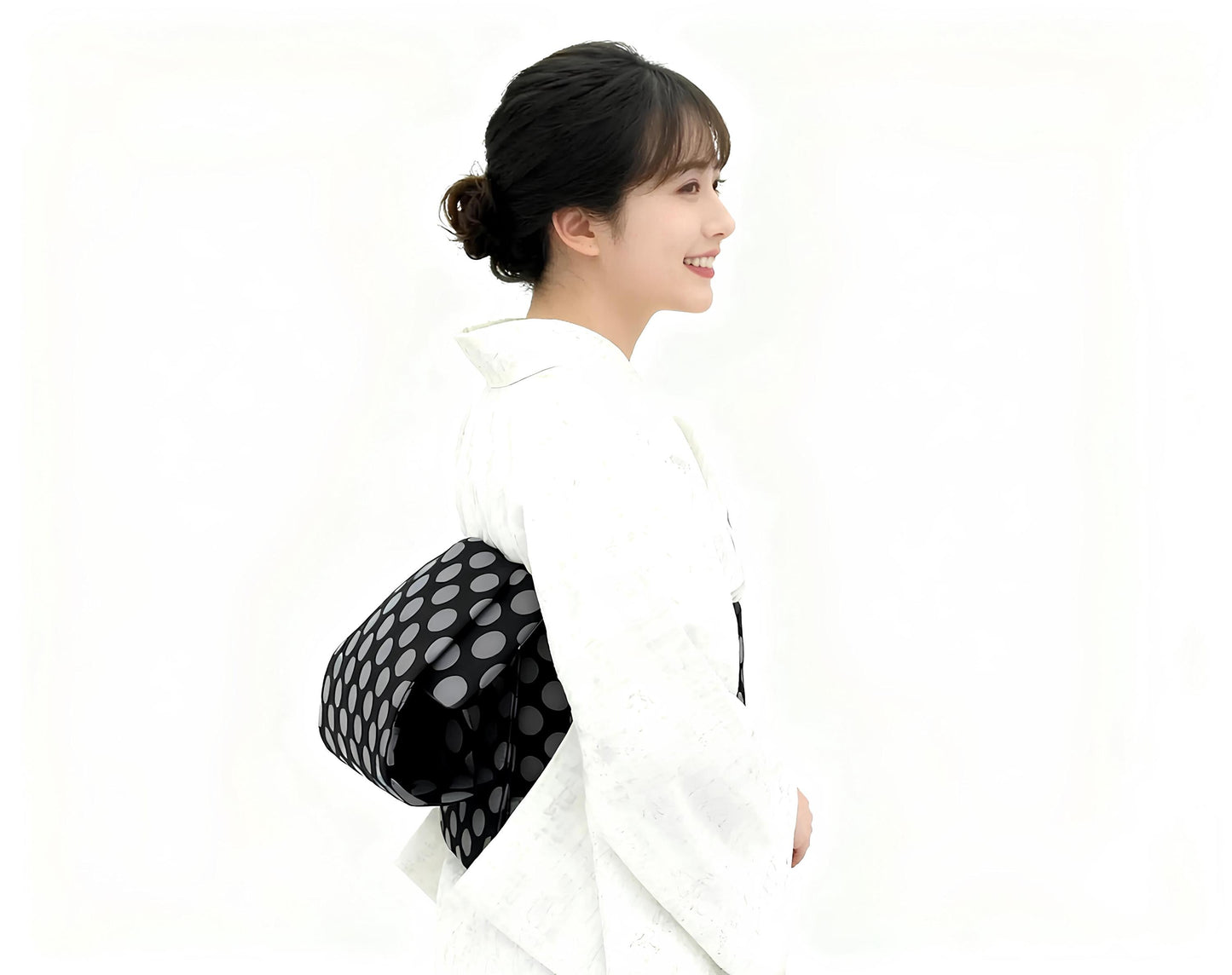 Beginner Friendly Pre-Tied Kimono Belt, Easy Wear Obi, Polka Dot Ginza Knot