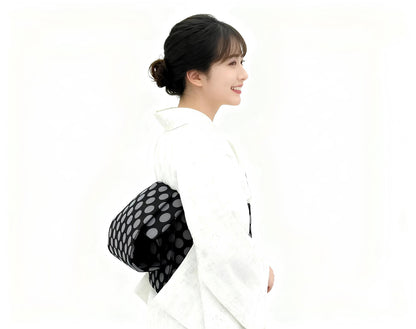 Beginner Friendly Pre-Tied Kimono Belt, Easy Wear Obi, Polka Dot Ginza Knot