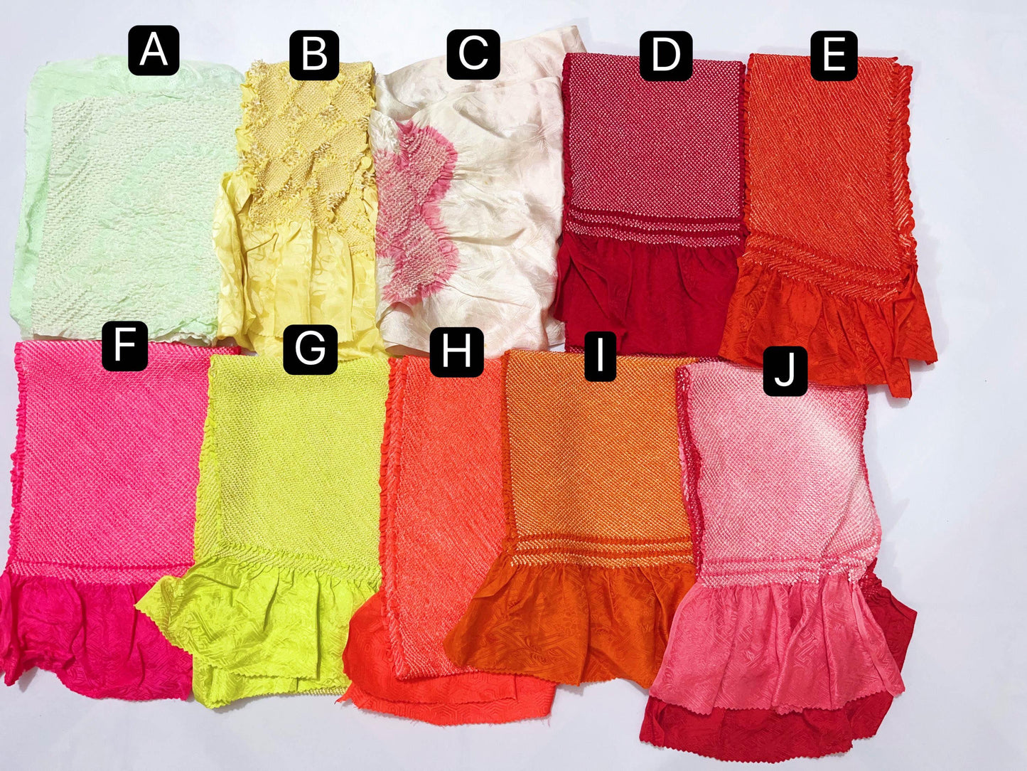 Vintage Silk Kimono Obiage Sash - Good Condition, 8255B Obiage (B/D/E)