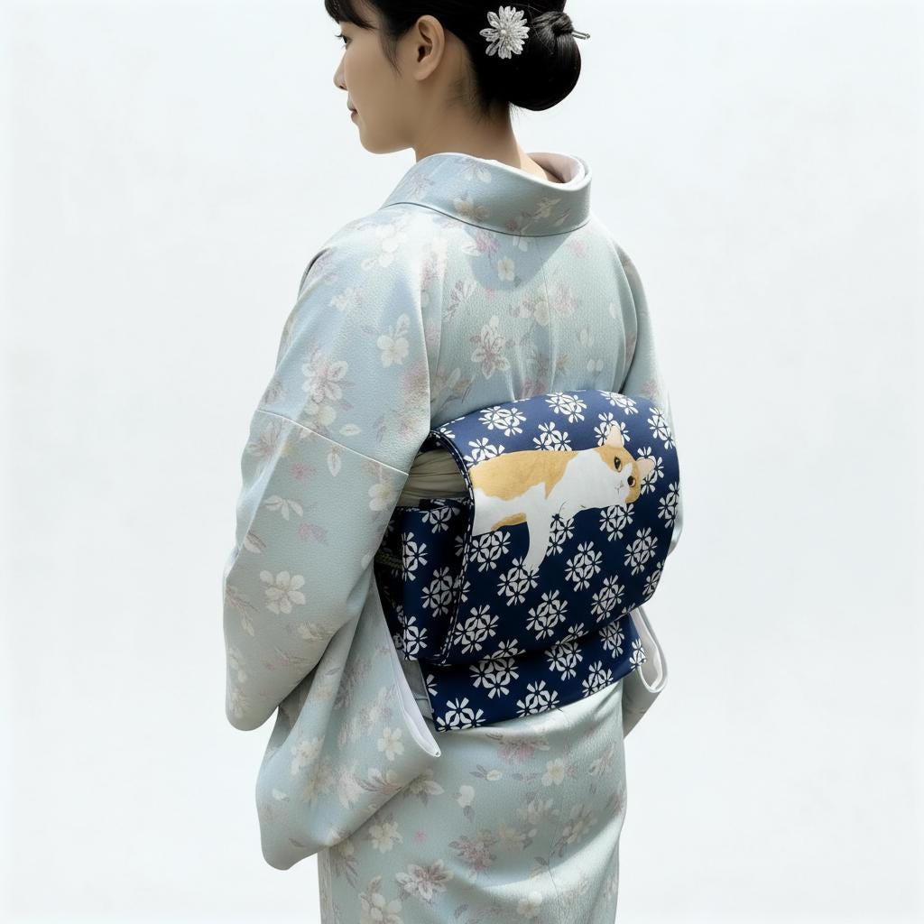 Pre-Tied Nagoya Obi: Wear in 5 Mins, Easy-Wear Kimono Belt, Taiko Drum Knot