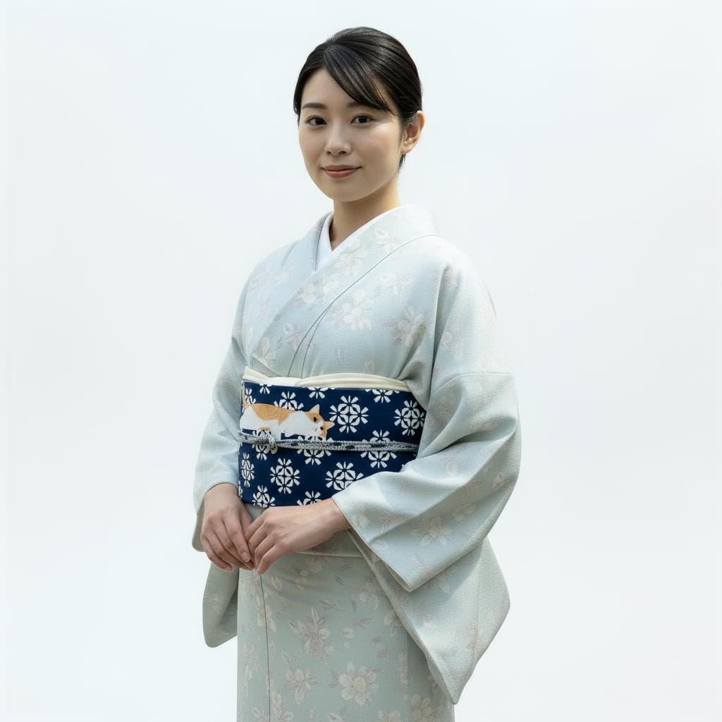 Pre-Tied Nagoya Obi: Wear in 5 Mins, Easy-Wear Kimono Belt, Taiko Drum Knot