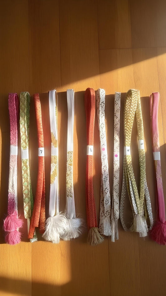 Vintage Silk Obijime Collection: Japanese Kimono Cord, Obi Ties, R15