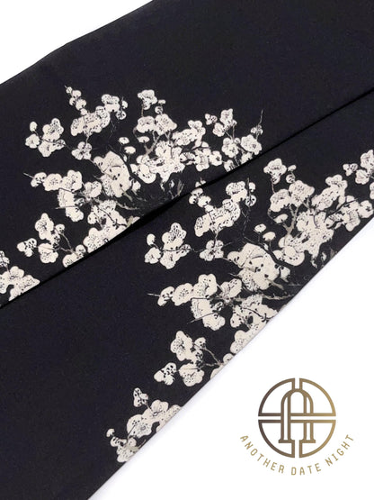 Japanese Plum Blossom Pre-Tied Nagoya Obi, Easy-Wear 5-Minute Taiko Knot, Ideal for Tea Ceremony