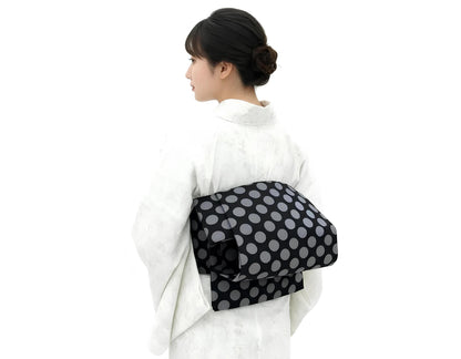 Beginner Friendly Pre-Tied Kimono Belt, Easy Wear Obi, Polka Dot Ginza Knot