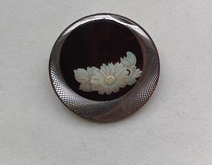 Japanese Vintage Mother of Pearl Brooch Jewelry, Gift for Her