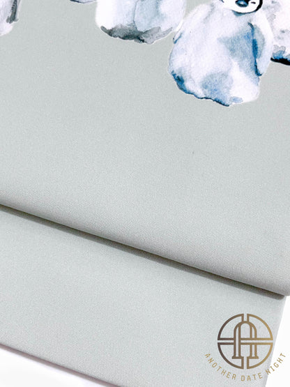 Pastel Green Pre-tied Nagoya Obi: Penguin Print, Easy Kimono Belt, Tea Ceremony