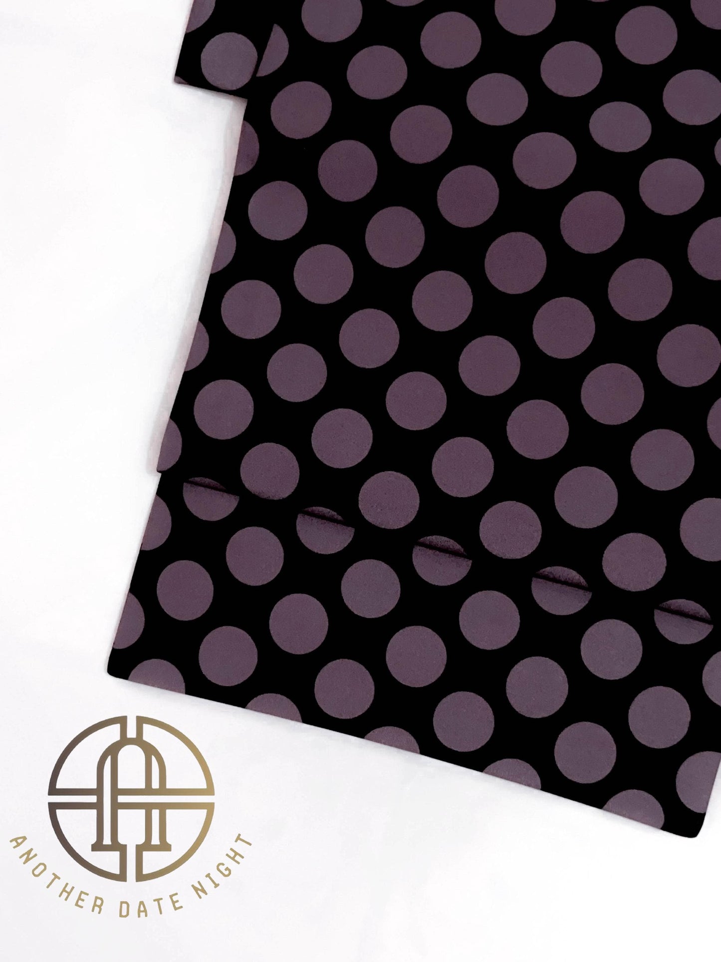 Pre-Tied Casual Kimono Obi, Quick to Wear, Dark Purple Polka Dot, Ginza Knot