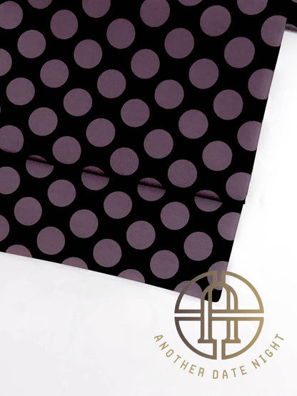 Pre-Tied Casual Kimono Obi, Quick to Wear, Dark Purple Polka Dot, Ginza Knot