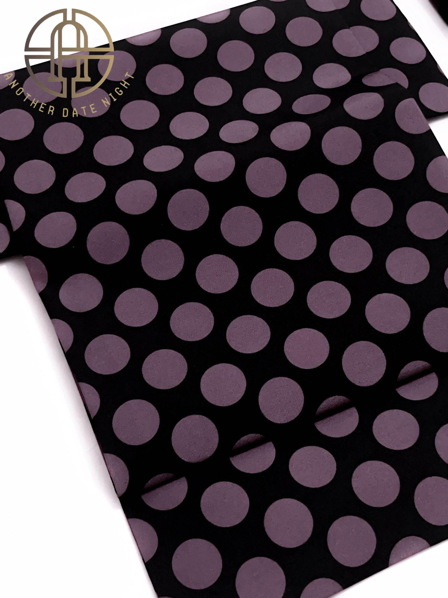 Pre-Tied Casual Kimono Obi, Quick to Wear, Dark Purple Polka Dot, Ginza Knot