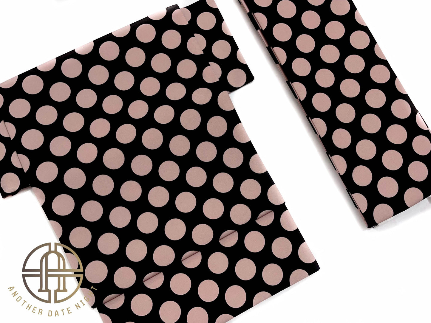 Fast Wear Obi, Pre-Tied Ginza Knot, Ash Pink Polka Dot, Yukata/Casual Kimono Belt