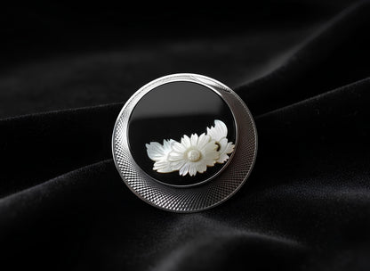 Japanese Vintage Mother of Pearl Brooch Jewelry, Gift for Her