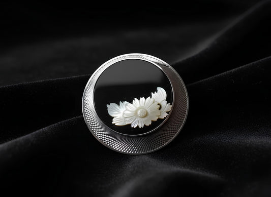 Japanese Vintage Mother of Pearl Brooch Jewelry, Gift for Her