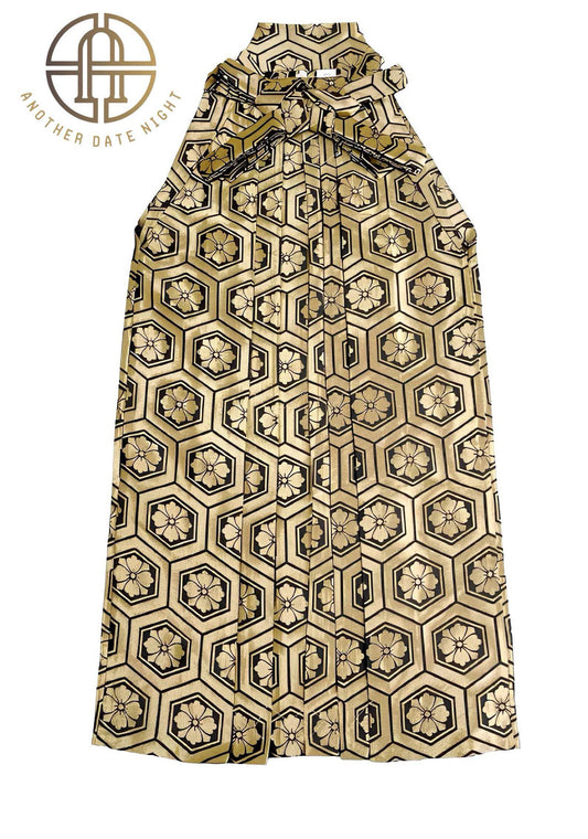 Gold Men's Hakama Pants: Japanese Kimono, Traditional Formal Wear