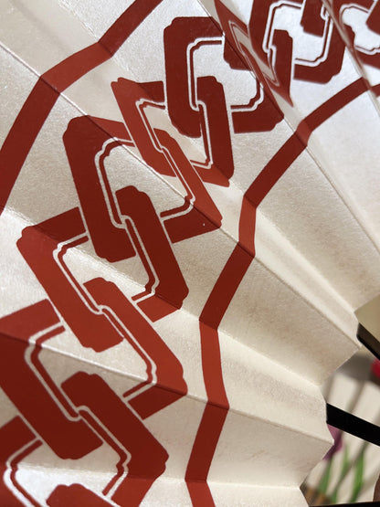 Vintage Japanese Folding Fan: White Odori Dance Sensu, with Box, No. 504