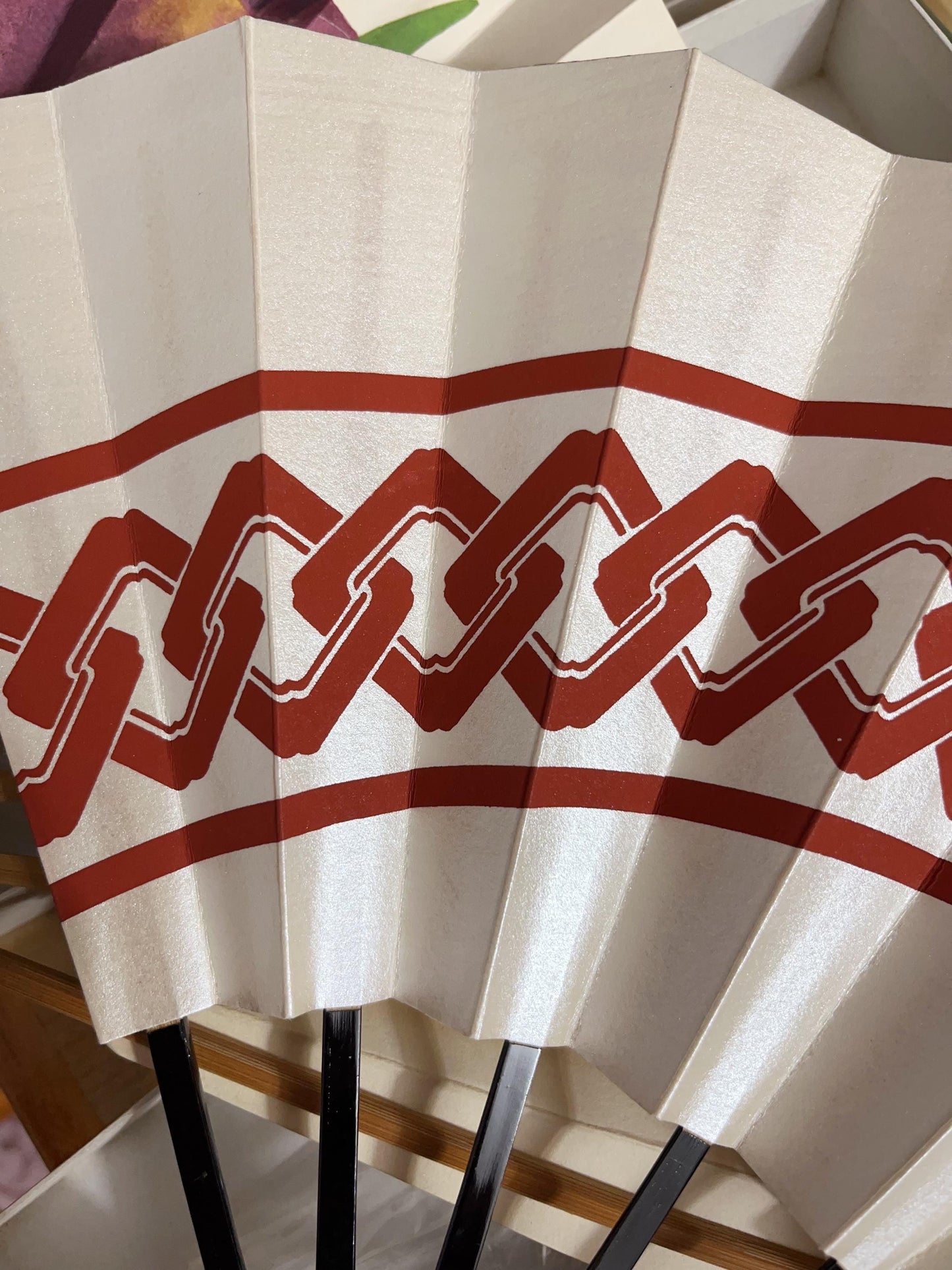 Vintage Japanese Folding Fan: White Odori Dance Sensu, with Box, No. 504