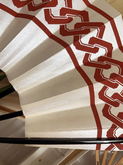 Vintage Japanese Folding Fan: White Odori Dance Sensu, with Box, No. 504