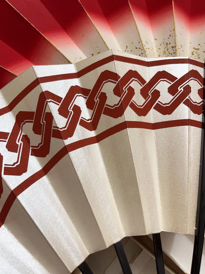 Vintage Japanese Folding Fan: White Odori Dance Sensu, with Box, No. 504