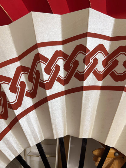 Vintage Japanese Folding Fan: White Odori Dance Sensu, with Box, No. 504
