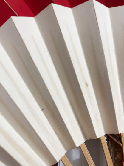 Vintage Japanese Floral Folding Fan: Odori Dance Sensu, Suisen Painting, with Box, No 566