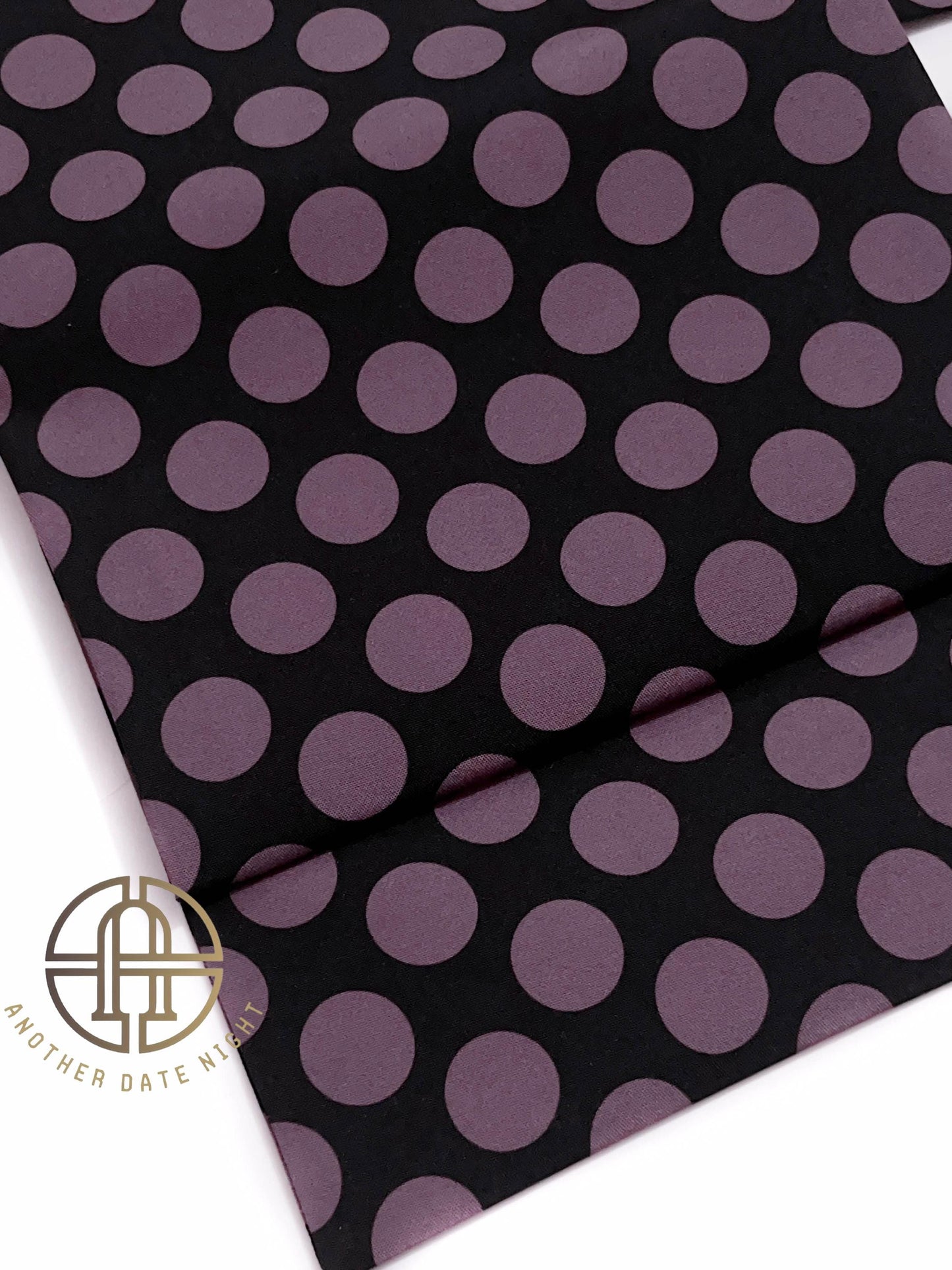 Pre-Tied Casual Kimono Obi, Quick to Wear, Dark Purple Polka Dot, Ginza Knot