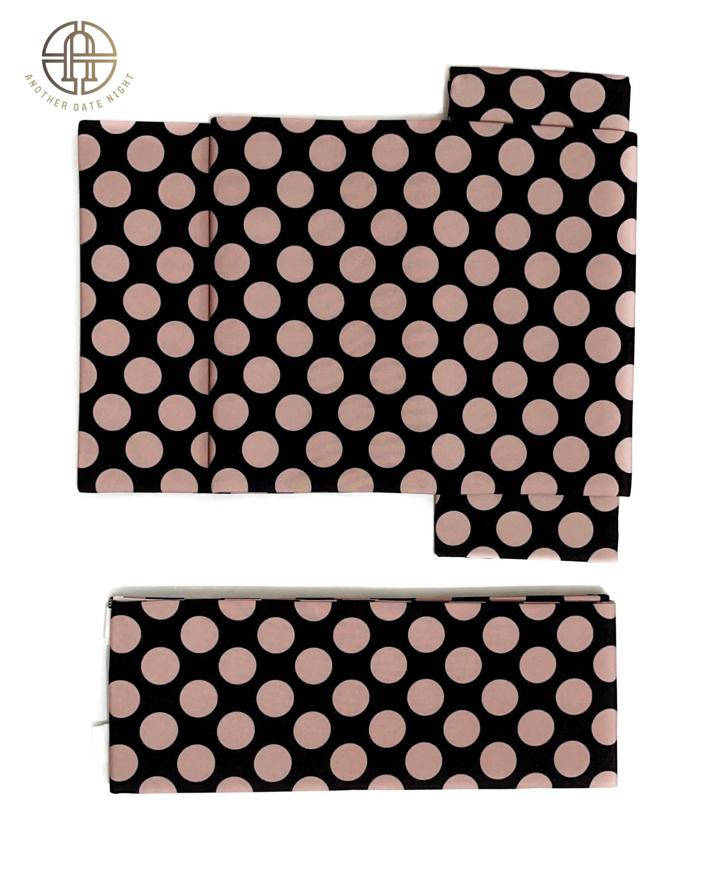 Fast Wear Obi, Pre-Tied Ginza Knot, Ash Pink Polka Dot, Yukata/Casual Kimono Belt