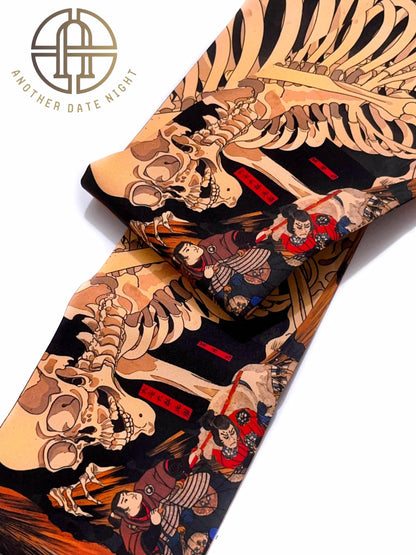 Takiyasha Witch Edo Period Ukiyo-e, Easy Wear Pre-Tied Nagoya Obi, Double Sided Sash