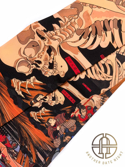 Takiyasha Witch Edo Period Ukiyo-e, Easy Wear Pre-Tied Nagoya Obi, Double Sided Sash