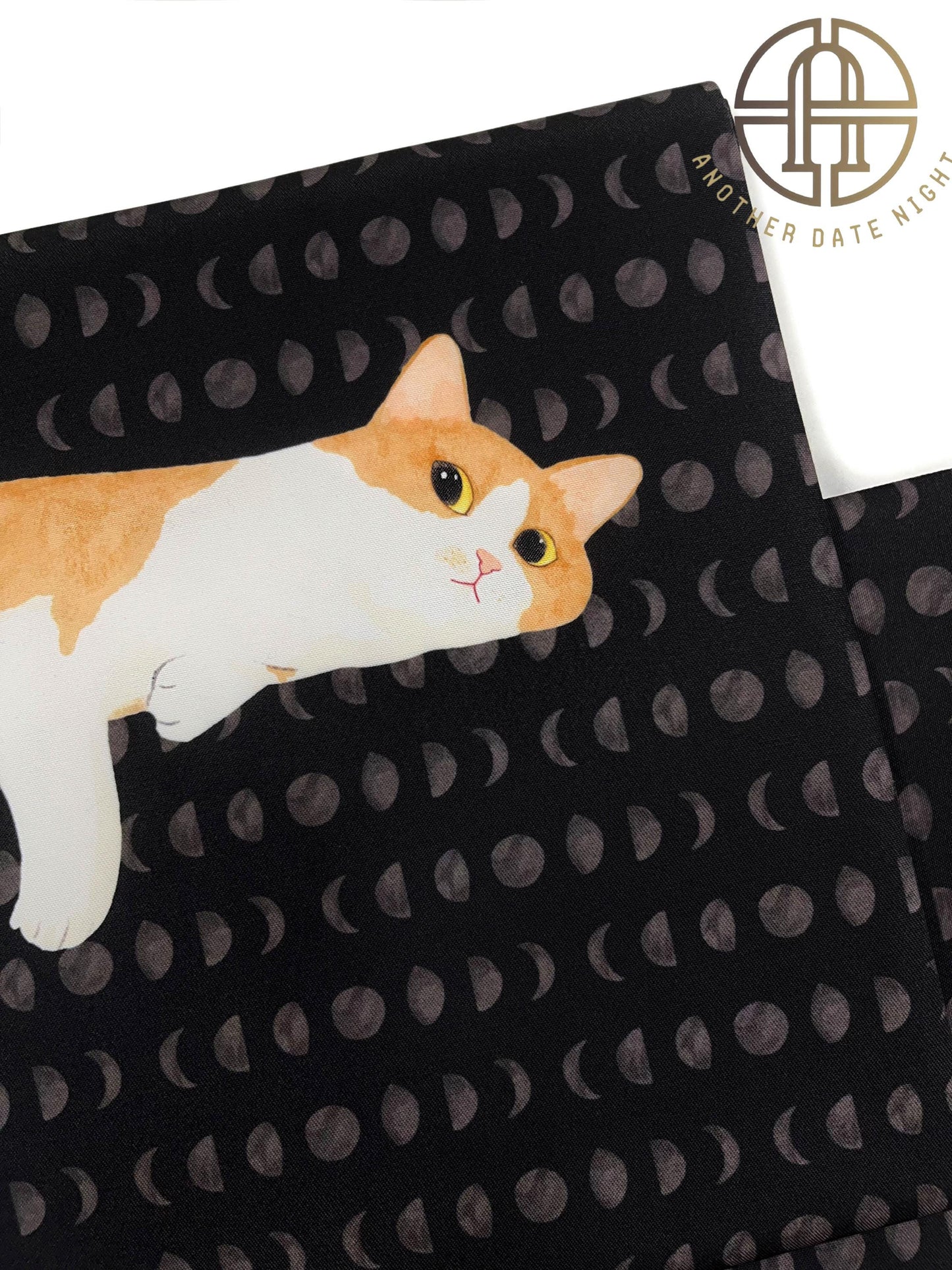 Brown Cat Flat-Lying Pre-Tied Taiko Knot, Nagoya Obi, Easy Wear, Two-Side Sash