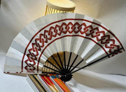 Vintage Japanese Folding Fan: White Odori Dance Sensu, with Box, No. 504