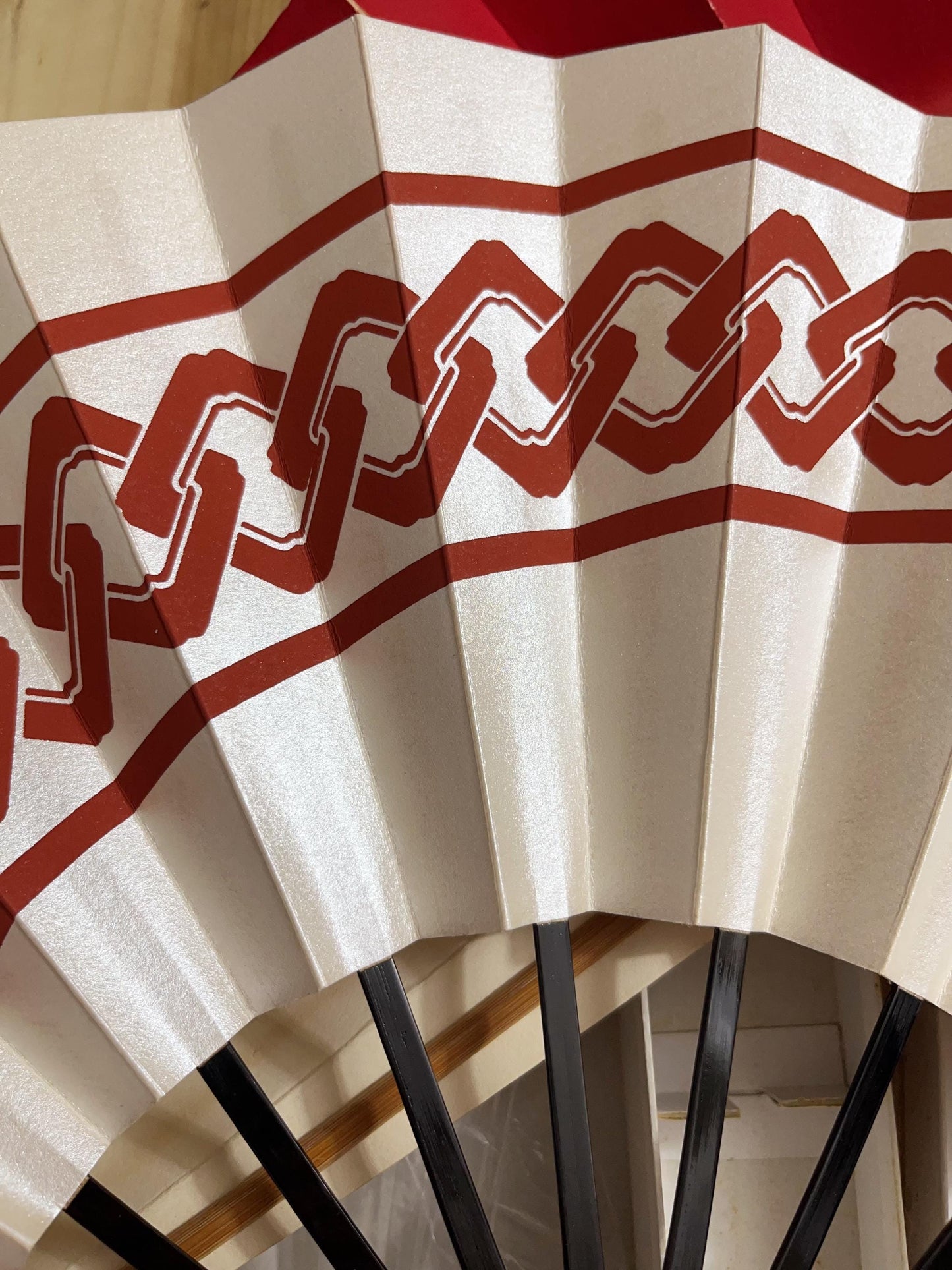 Vintage Japanese Folding Fan: White Odori Dance Sensu, with Box, No. 504