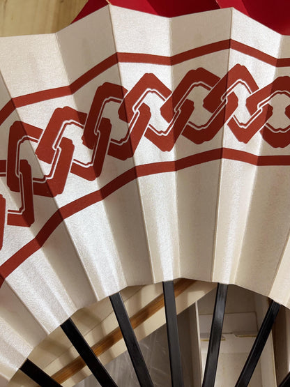 Vintage Japanese Folding Fan: White Odori Dance Sensu, with Box, No. 504