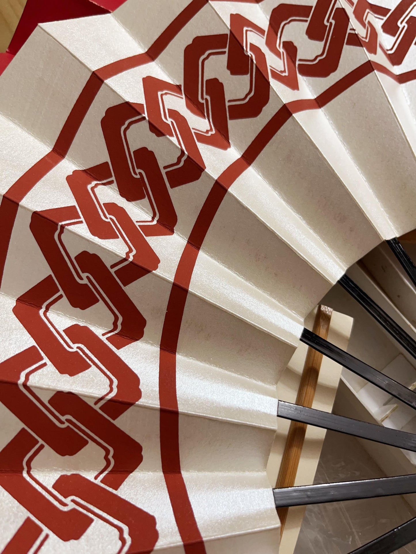 Vintage Japanese Folding Fan: White Odori Dance Sensu, with Box, No. 504