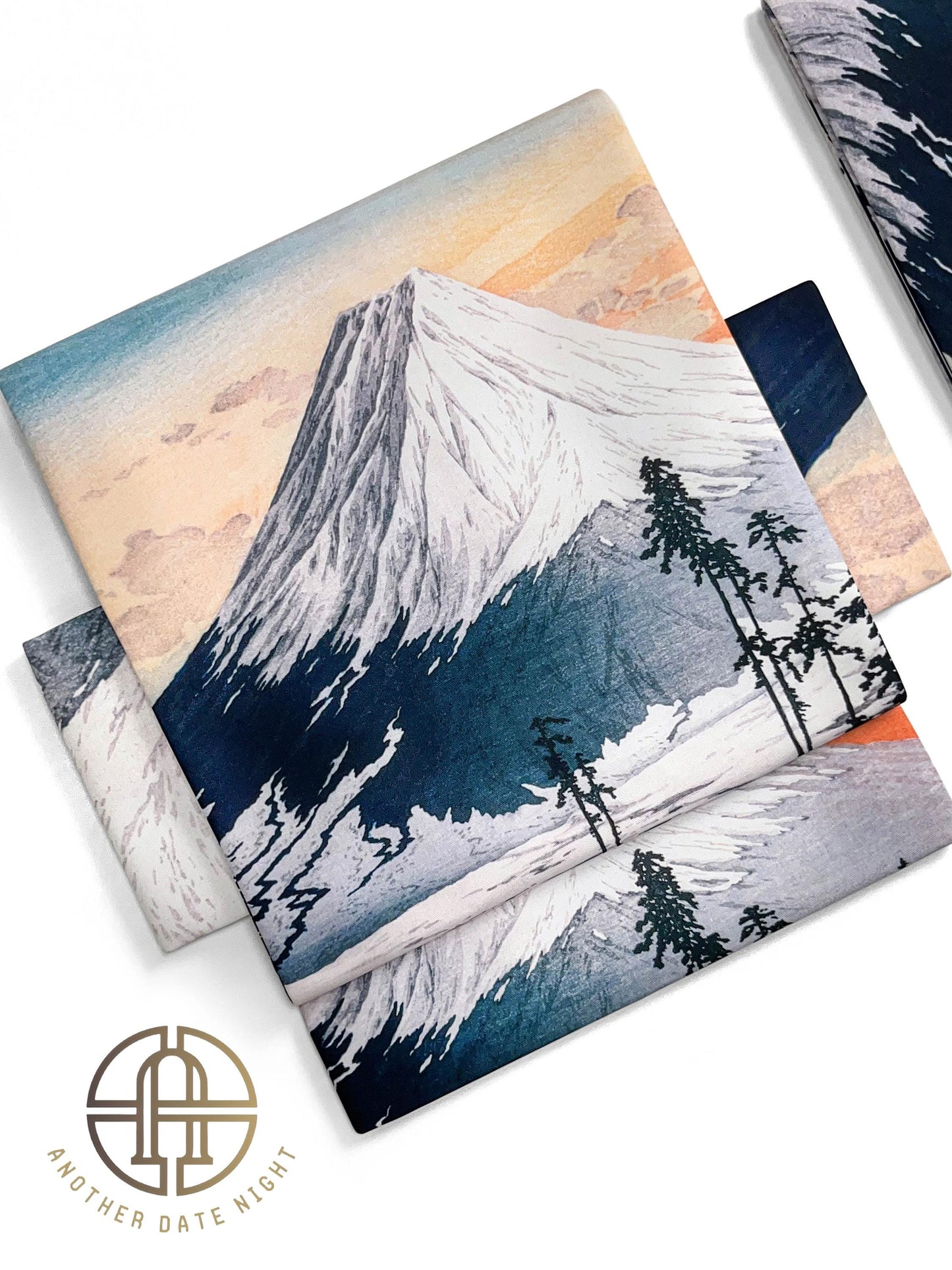 Mount Fuji Pre-Tied Obi, Easy Wear Kimono Belt, Two-Side Sash