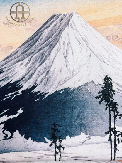 Mount Fuji Pre-Tied Obi, Easy Wear Kimono Belt, Two-Side Sash