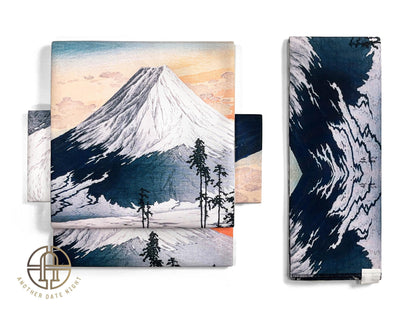 Mount Fuji Pre-Tied Obi, Easy Wear Kimono Belt, Two-Side Sash