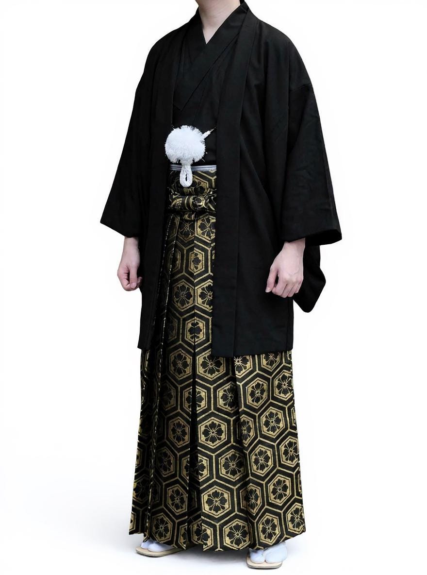 Premium Men’s Traditional Japanese Kimono & Hakama 9PCS/ 11PCS Set