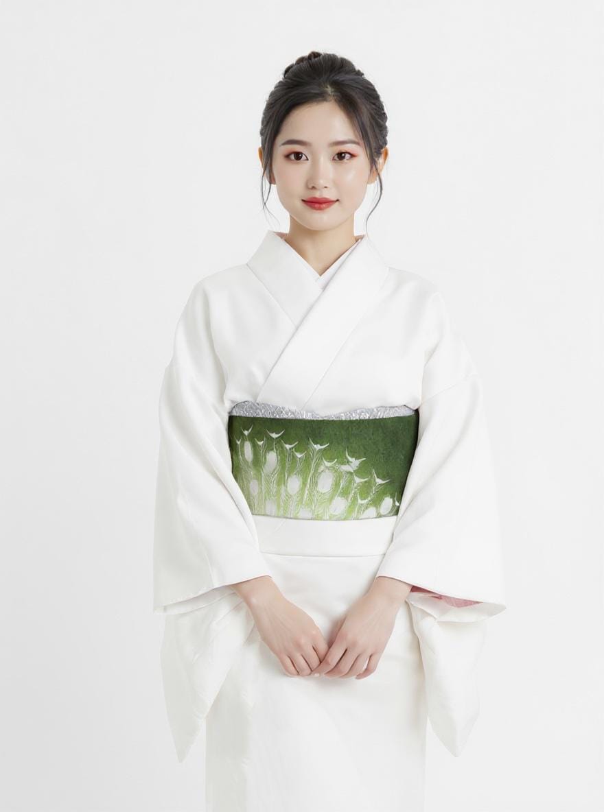 Easy Wear Kimono Belt, Pre-Tied Taiko Knot, Nagoya Obi, Two-Side Sash