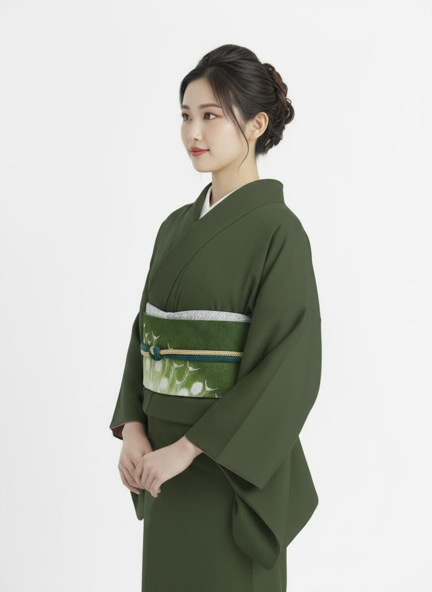 Easy Wear Kimono Belt, Pre-Tied Taiko Knot, Nagoya Obi, Two-Side Sash
