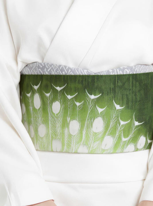 Easy Wear Kimono Belt, Pre-Tied Taiko Knot, Nagoya Obi, Two-Side Sash